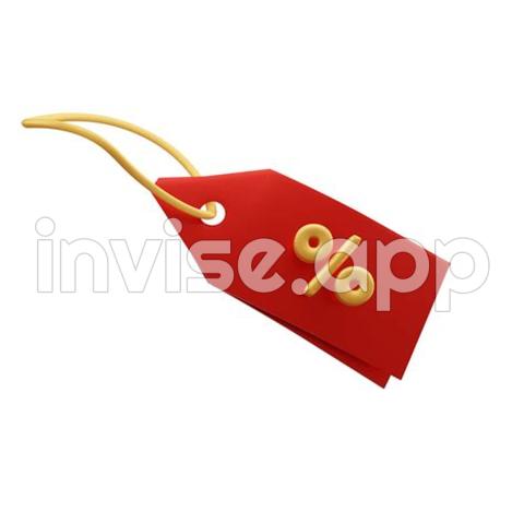 Promo 3D - 3D Discount Percent Tag Paper Sticker For Hanging Retail Promo 3D Icons 3D Rendering 26848086