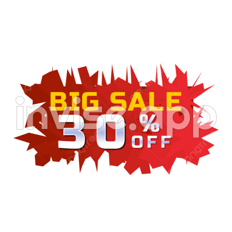 Flat Design Big Sale 30 Percent Off, Flat Design, Big Sale 30 Off, Big Sale And Vector With - Sale 30 Percent Off