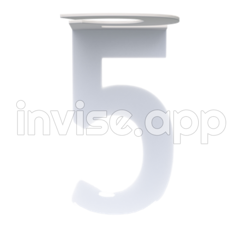 Vertical Drop Shadow Number 5 Five 3D Silhouette, Number 5, Design, Single Transparent Image - 5 Design