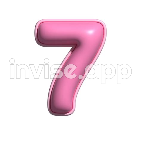 Number 7 Picture - Number 7 Pink Alphabet Glossy 22502923