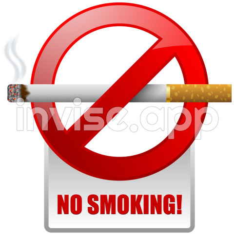 No Smoke Sign - Red No Smoking Warning Sign Clipart