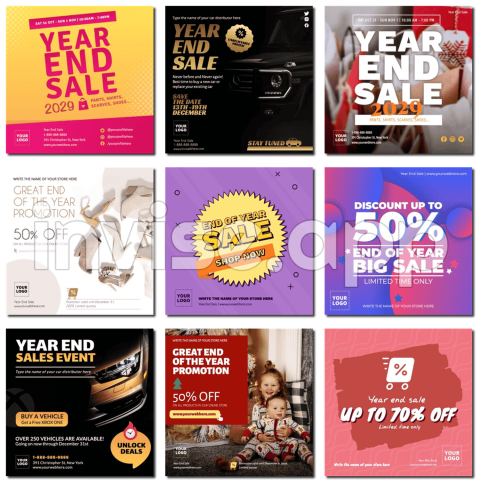 Customizable End Of Year Sale Banner Templates - Year-End Party Design