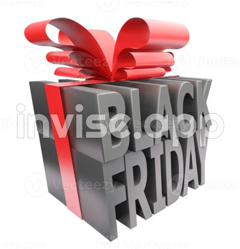 Black Friday Gift Box Style 3D Render On White Background 8478255 - Black Friday Gifting