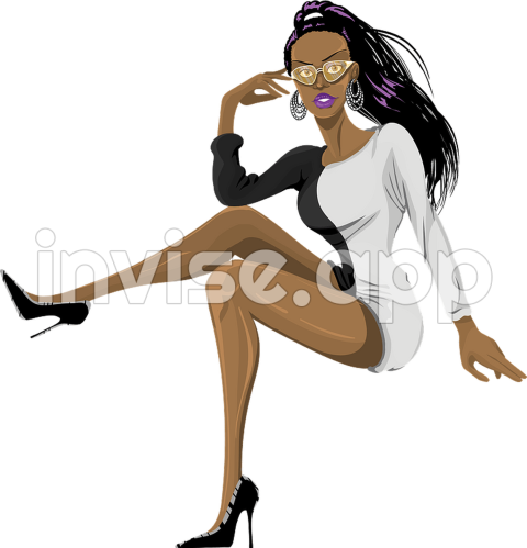 Fashion Black Lady Clipart Free Download Transparent Creazilla - Stylish Black Girl